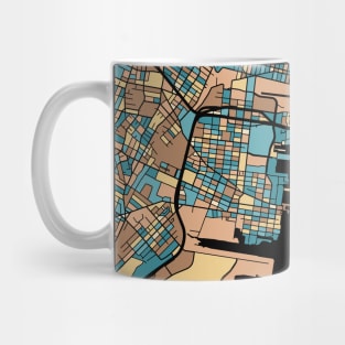 Jersey City Map Pattern in Mid Century Pastel Mug